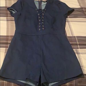 Blue jean short romper